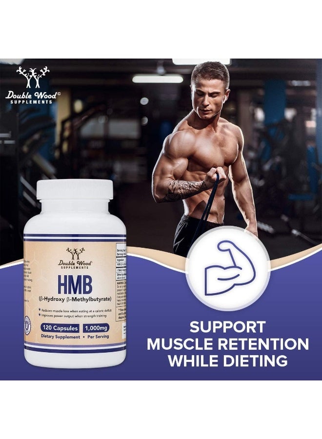 Double Wood Supplements HMB - 120 X 1000 Mg Capsules - Image 5