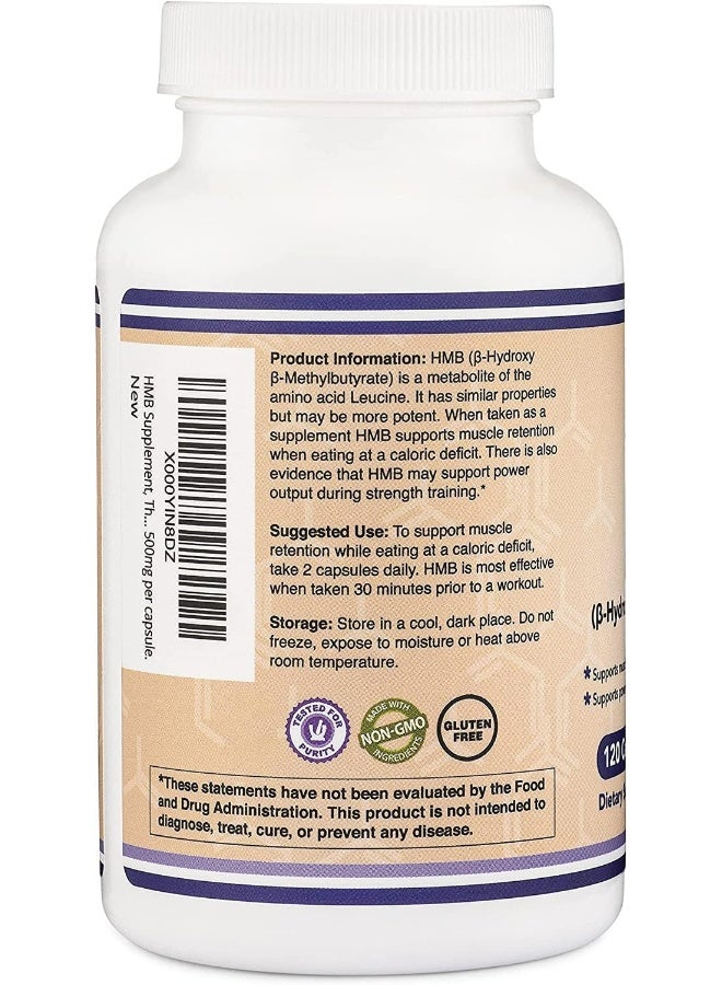 Double Wood Supplements HMB - 120 X 1000 Mg Capsules - Image 4