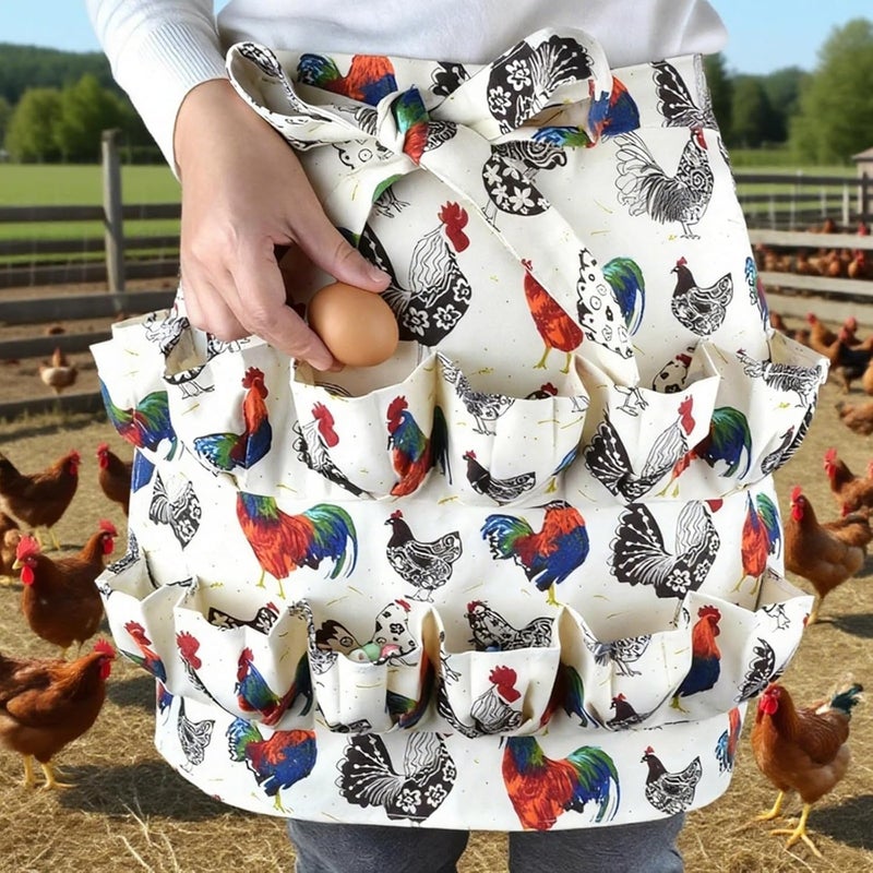 Set of 2 Egg Gathering Aprons with Pockets, 16.9 X 20.1 in, Ideal for Collecting Chicken Eggs - Image 5