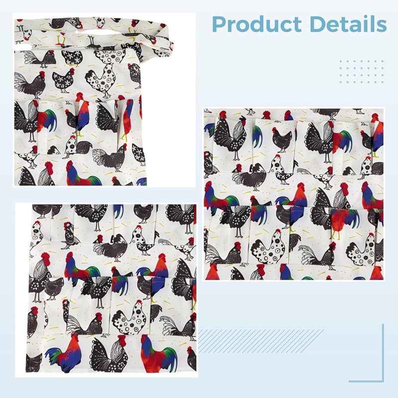 Set of 2 Egg Gathering Aprons with Pockets, 16.9 X 20.1 in, Ideal for Collecting Chicken Eggs - Image 4