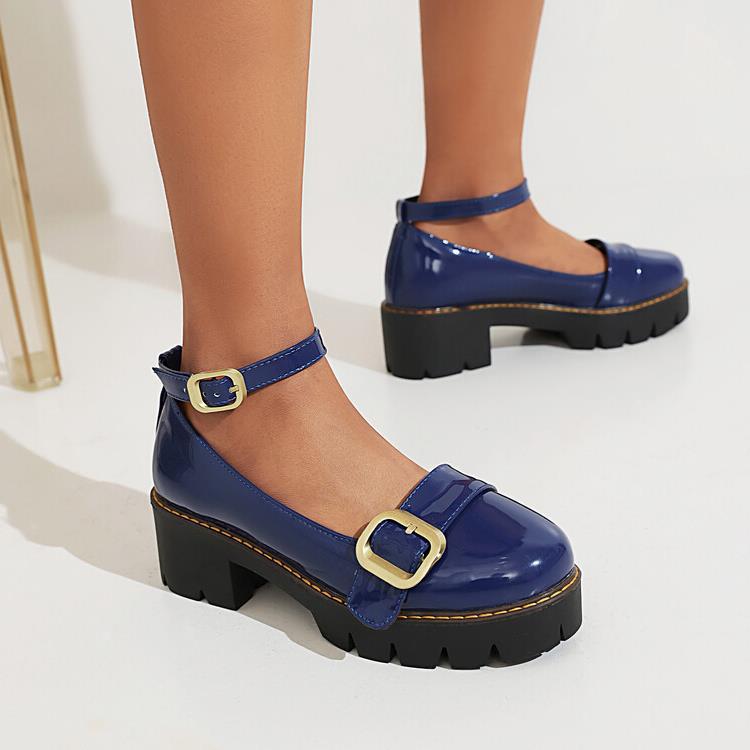 Dropshopping New Products 2022 34-43 Yards Round Head Buckle Solid Color Shoes - Image 3