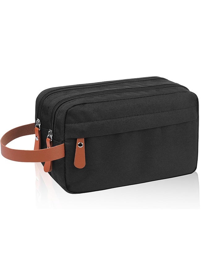 أسود حقيبة أدوات الزينة للرجال-مقاومة للماء السفر كبير أدوات الزينة المنظم شنقا دوب عدة ، الرجال الحلاقة حقيبة للسفر اكسسوارات لوازم - Image 3