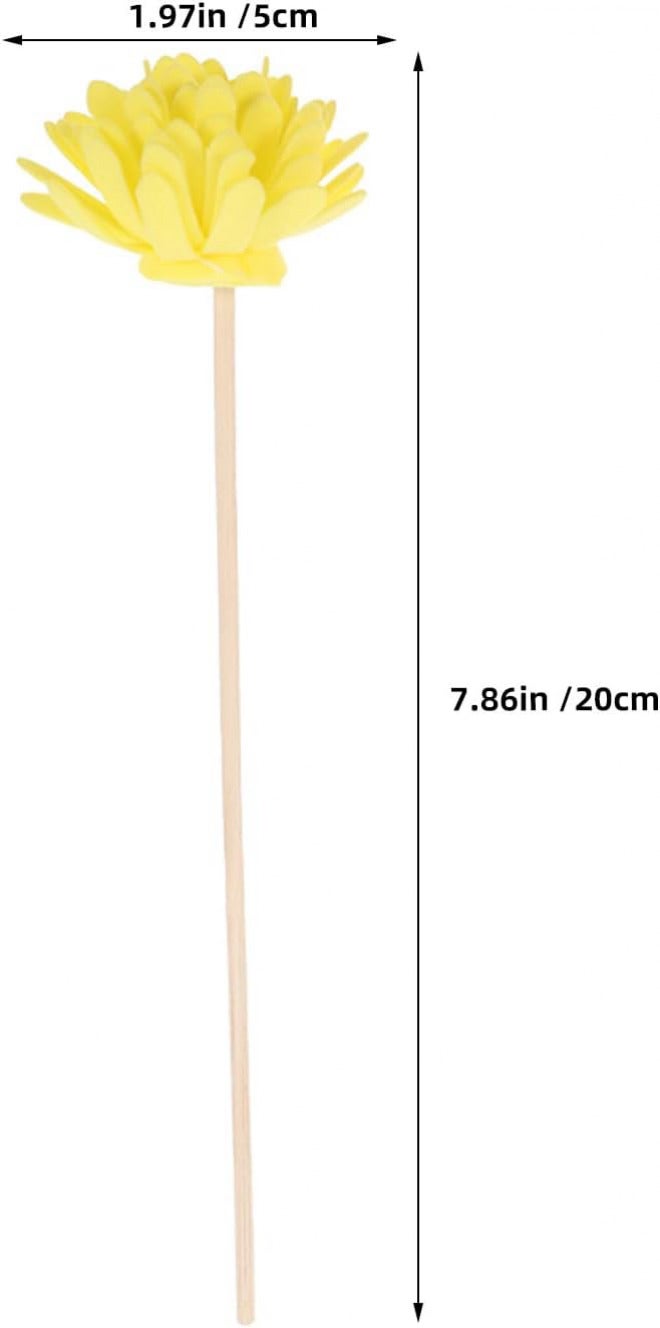 15pcs Diffuser Reed Sticks with Artificial Flower, Assorted Color Essential Oil Infuser Aromatherapys Reed Flowers for Home and Workspace Fragrance - Image 2