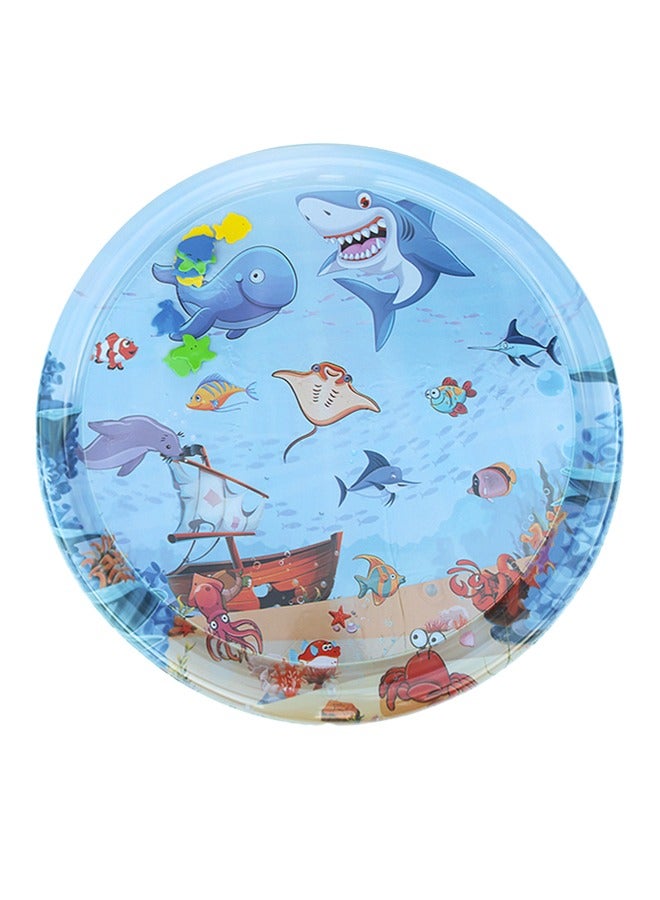 Inflatable Water Mattress Splash Play Mat Tummy Time（65*65cm B Sharks） - Image 1