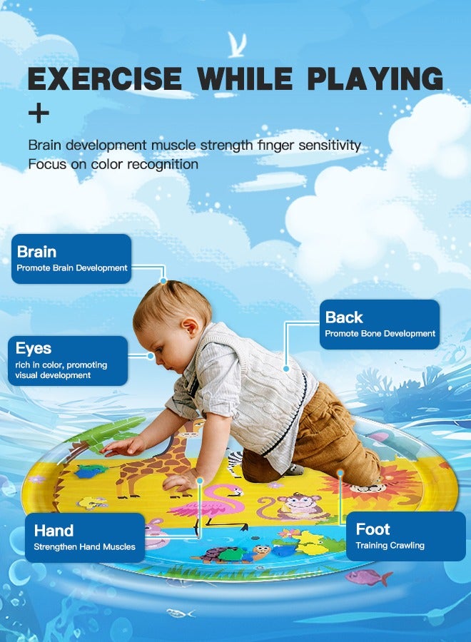 Inflatable Water Mattress Splash Play Mat Tummy Time（65*65cm B Sharks） - Image 3