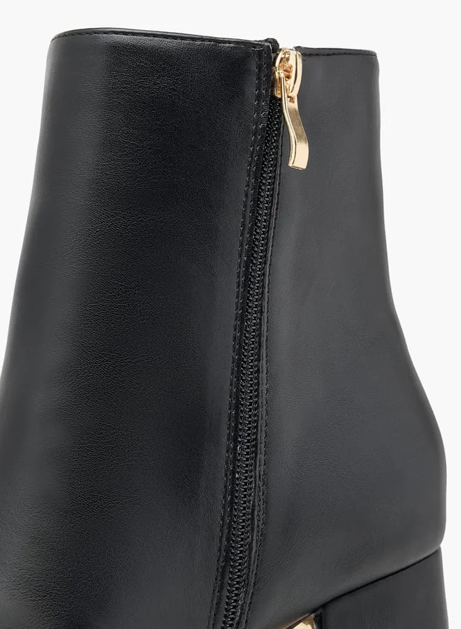 Flora Bella By Shoexpress Women Animal Print Ankle Boots with Block Heels