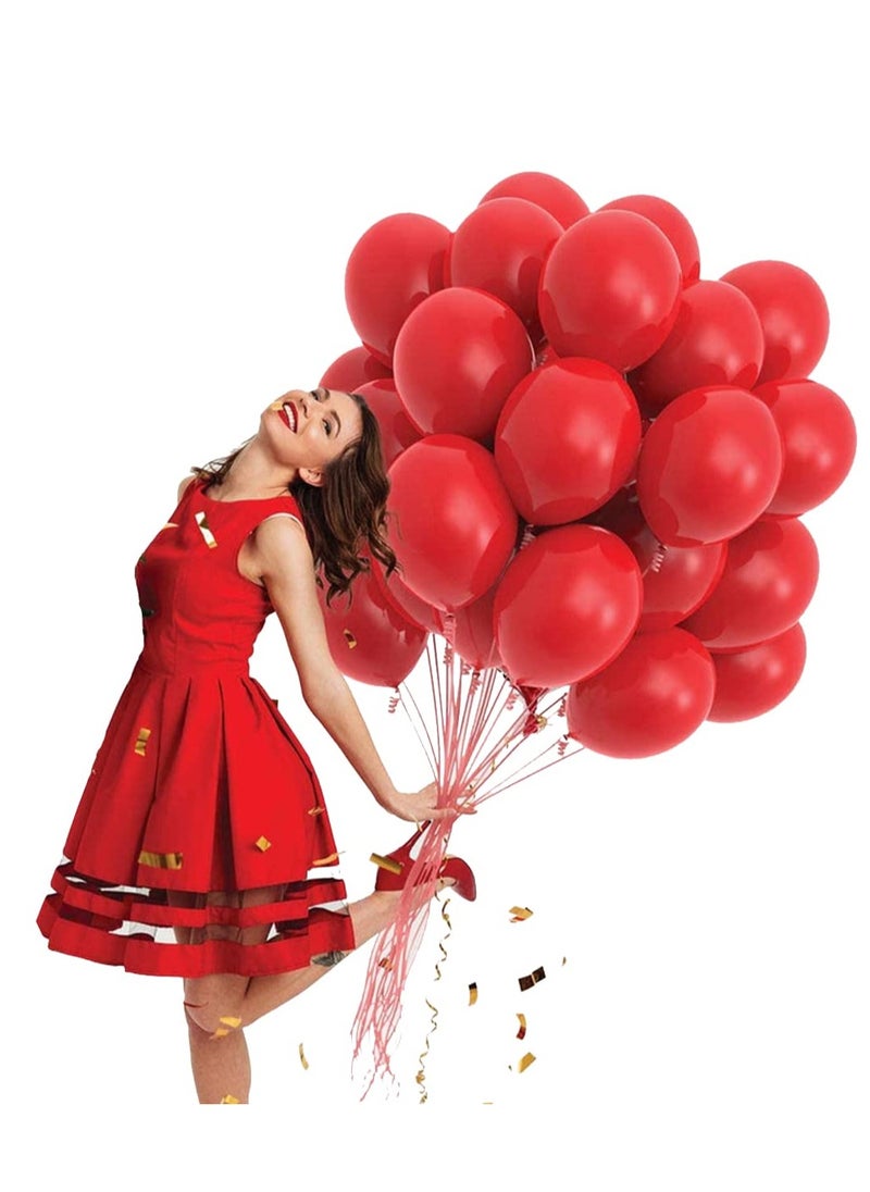 Propsicle - Propsicle Red Hd Metallic Balloons Pack Red Theme Kids Birthday Party Decoration Bachelorette Party Balloon Anniversary Item Christmas Decor - Packet Of 50 Balloons - 50 Pcs - Image 1