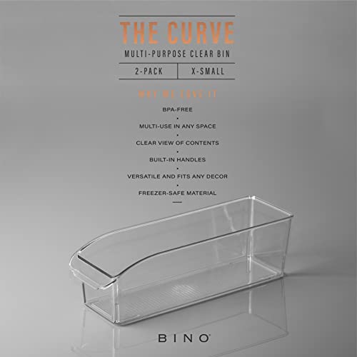 BINO | Plastic Storage Bins, Small | THE CURVE COLLECTION | Multi-Use Organizer Bins | Storage Containers Kitchen, Pantry and Home Organization | Fridge Organizers | Pantry Organization and Storage - Image 2