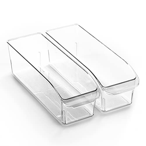 BINO | Plastic Storage Bins, Small | THE CURVE COLLECTION | Multi-Use Organizer Bins | Storage Containers Kitchen, Pantry and Home Organization | Fridge Organizers | Pantry Organization and Storage - Image 1