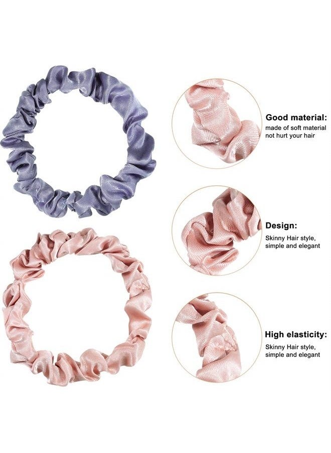 WILLBOND 48 Pieces Satin Hair Scrunchies Elastic Silk Hair Bands Ponytail Holders Multicolor Hair Tie Scrunchy for Women Girl Hair Accessories  - Image 3