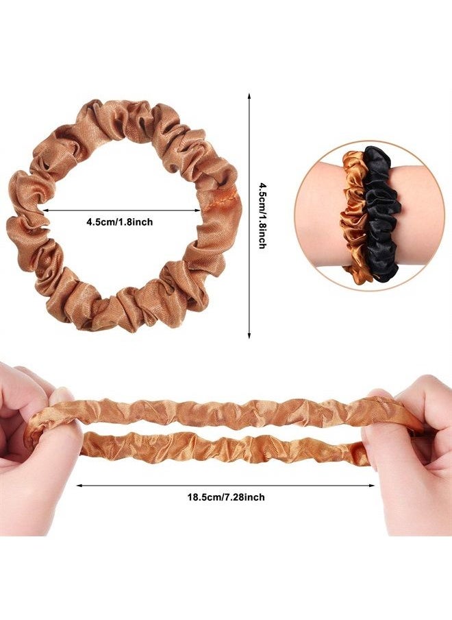 WILLBOND 48 Pieces Satin Hair Scrunchies Elastic Silk Hair Bands Ponytail Holders Multicolor Hair Tie Scrunchy for Women Girl Hair Accessories  - Image 2