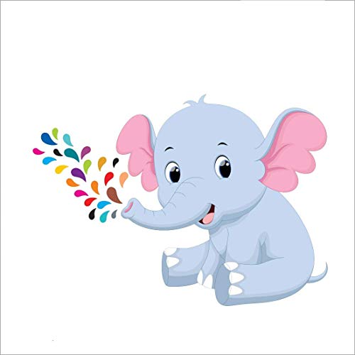 AH Decals Animated 3D Elephant Wall Sticker for Kids Living Room Office (65 cm x 50 cm) - Image 1