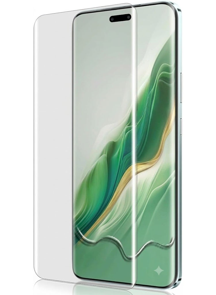 Lynacz Original Screen Protector For Honor Magic 7 Pro UV Glass 3D Curved Edges Full Cover Tempered Glass Screen Protector Full Glue Edge to Edge Coverage Anti Scratch Anti Smudge Glass for Honor Magic7 Pro - Image 1