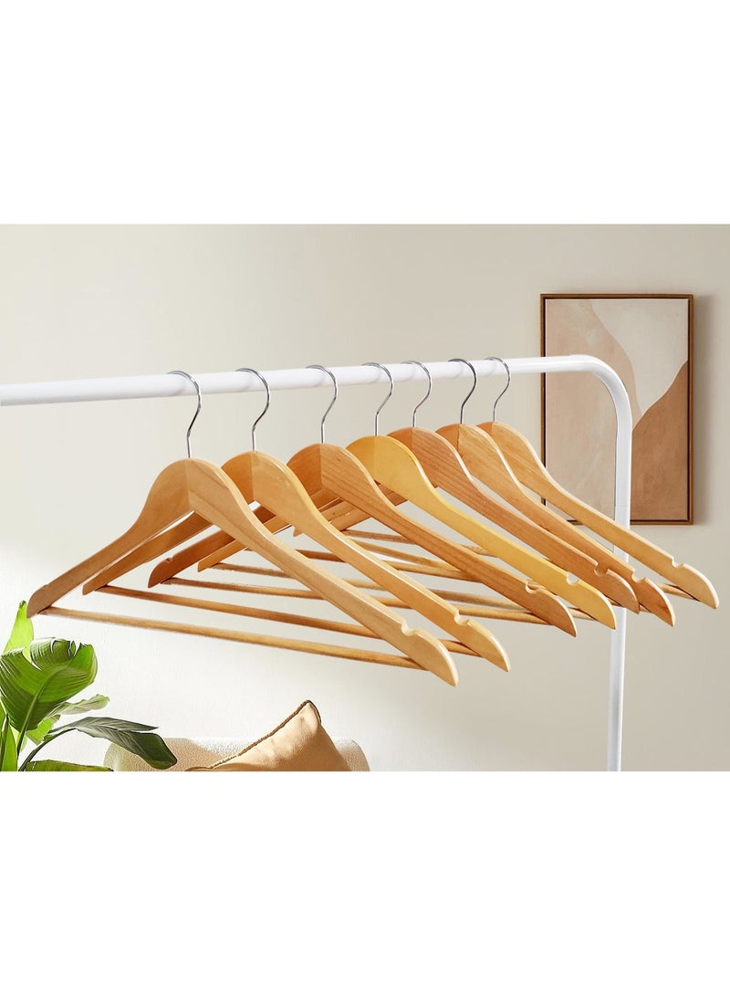 مجموعة شماعات ملابس فاخرة من الخشب الفاخر، مكونة من 20 قطعة، مع خطافات كروم لتعليق البنطلونات - مجموعة شماعات ملابس موفرة للمساحة - Image 4