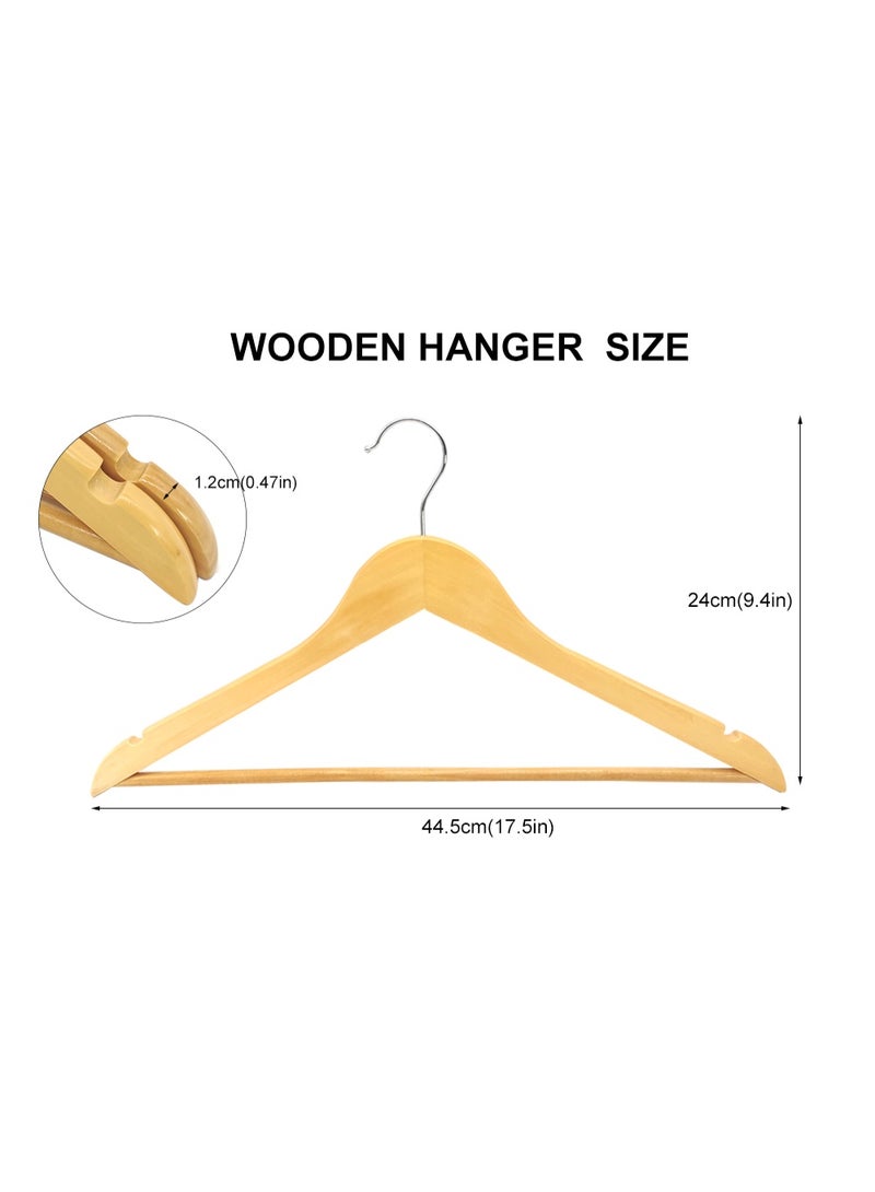 مجموعة شماعات ملابس فاخرة من الخشب الفاخر، مكونة من 20 قطعة، مع خطافات كروم لتعليق البنطلونات - مجموعة شماعات ملابس موفرة للمساحة - Image 5