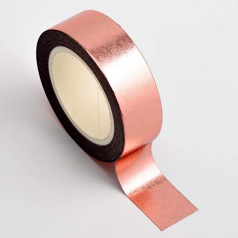 شريط لاصق وشي من الذهب الوردي الإيطالي 15 مم × 10 متر
