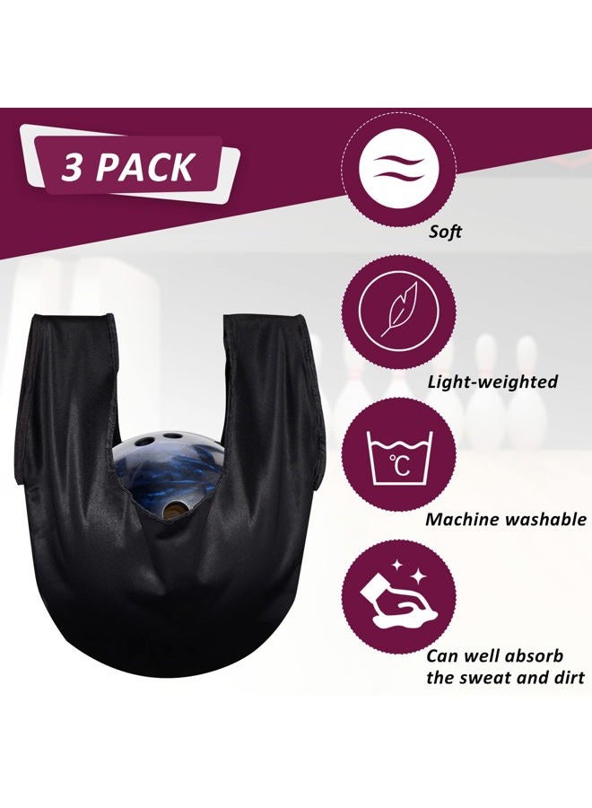 Civaner 3 Pack Bowling Ball Seesaw Washable Bowling Ball Towel Black Bowling Ball See Saw Giant Bowling Ball Polisher Bowling Polisher Bag for Bowling Ball Cleaning - Image 3