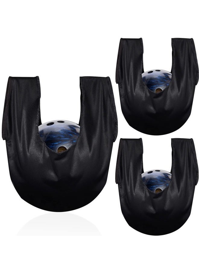 Civaner 3 Pack Bowling Ball Seesaw Washable Bowling Ball Towel Black Bowling Ball See Saw Giant Bowling Ball Polisher Bowling Polisher Bag for Bowling Ball Cleaning - Image 1