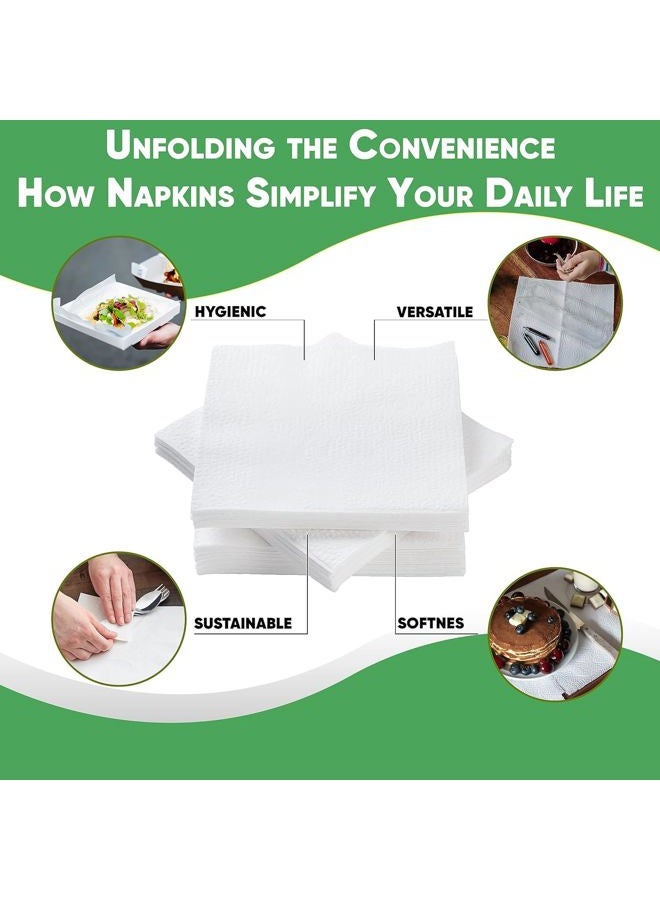 Pantryware Essentials Paper Lunch Napkins. 500 Count Lunch Napkins 1 Ply, White. 12 x 12 - Image 4