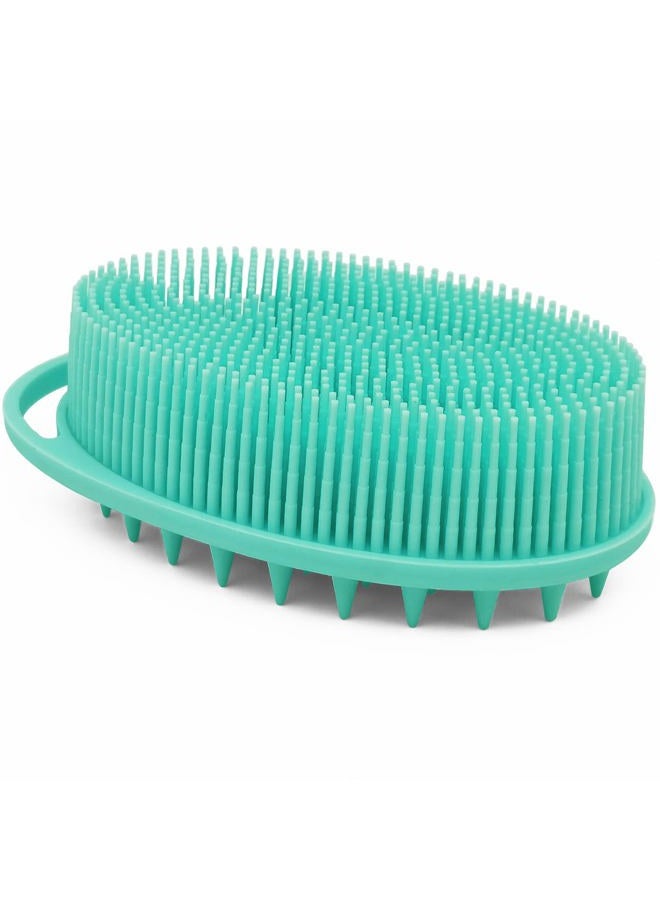 MR LION Silicone Body Brush, Exfoliating Body Scrubber, Silicone Body Scrubber Loofah, Silicone Bath Brush, Soft Exfoliating Body Bath Shower Scrubber Brush for Kids and Adults All Kinds of Skin（Green） - Image 1