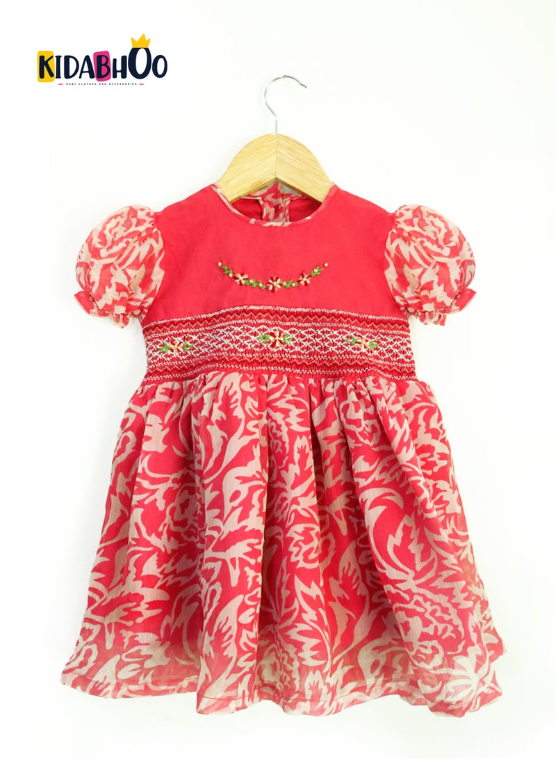 Kidabhoo Kids Smocked Dress for Girls - Timeless Elegance  - Image 1