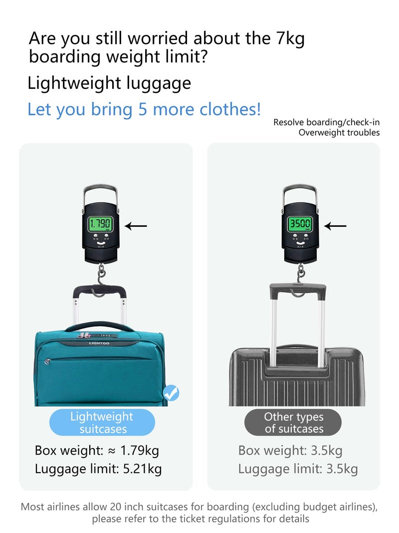 LIGHTGO 20 Inch Carry On Luggage, Softside Suitcase with Spinner Wheels, Lightweight Travel Carry On Bag for Airline Approved, TSA Lock, Water Resistant Underseat Luggage for Women Men, Turquoise - Image 5