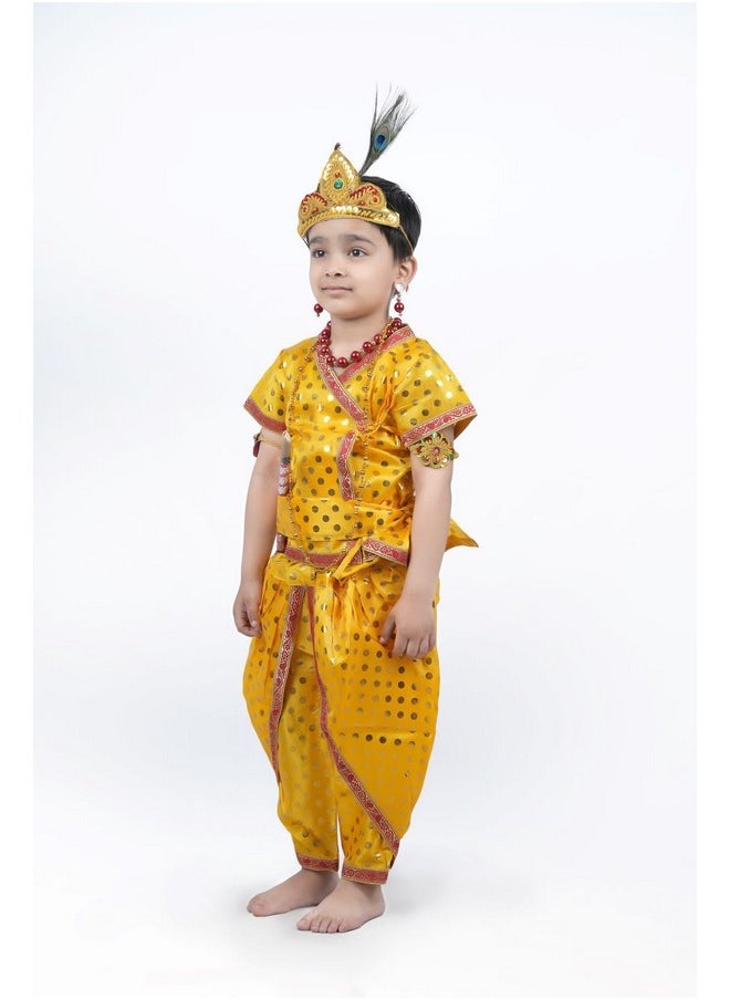 BookMyCostume - BookMyCostume Shri Krishna Kanha Kanhaiya Polka Dots Kids Fancy Dress Costume 10 Pcs Set with Accessories 1-2 years - Image 1
