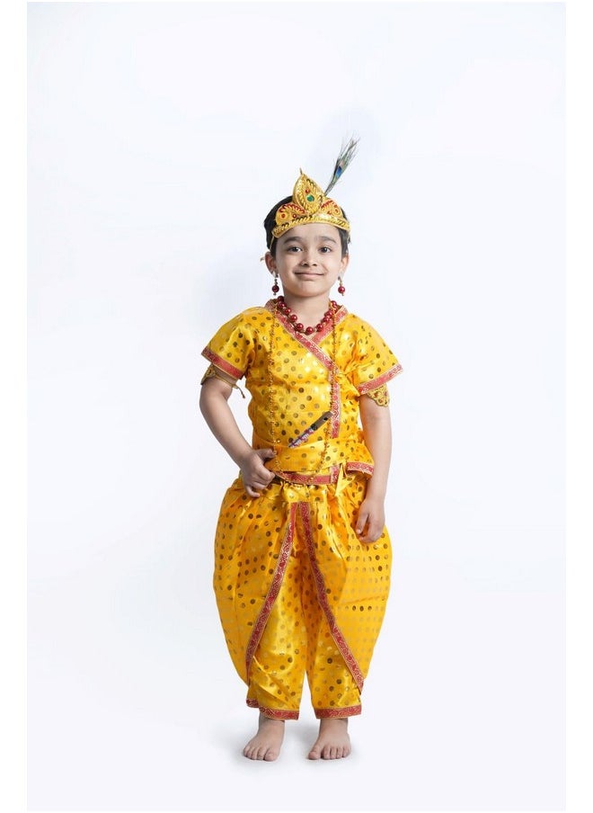 BookMyCostume - BookMyCostume Shri Krishna Kanha Kanhaiya Polka Dots Kids Fancy Dress Costume 10 Pcs Set with Accessories 1-2 years - Image 1