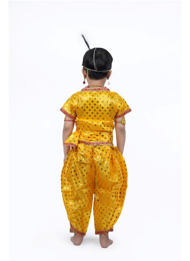 BookMyCostume - BookMyCostume Shri Krishna Kanha Kanhaiya Polka Dots Kids Fancy Dress Costume 10 Pcs Set with Accessories 1-2 years - Image 1