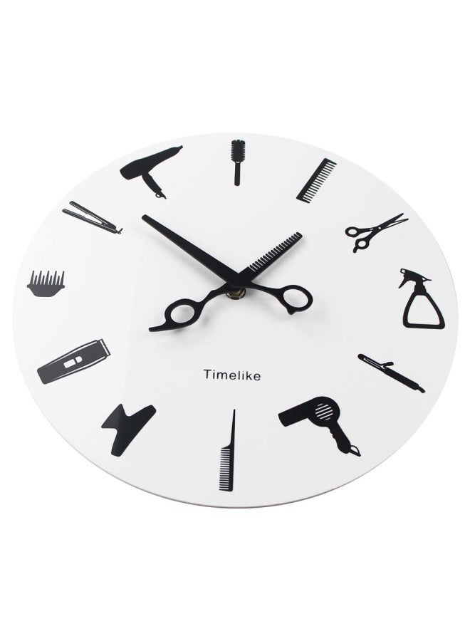 Timelike Barber Equiment Tools Wall Clock Modern Design Barber Shop Business Sign Wall Watch Beauty Hair Salon Clock Hairdresser Gift - Image 2