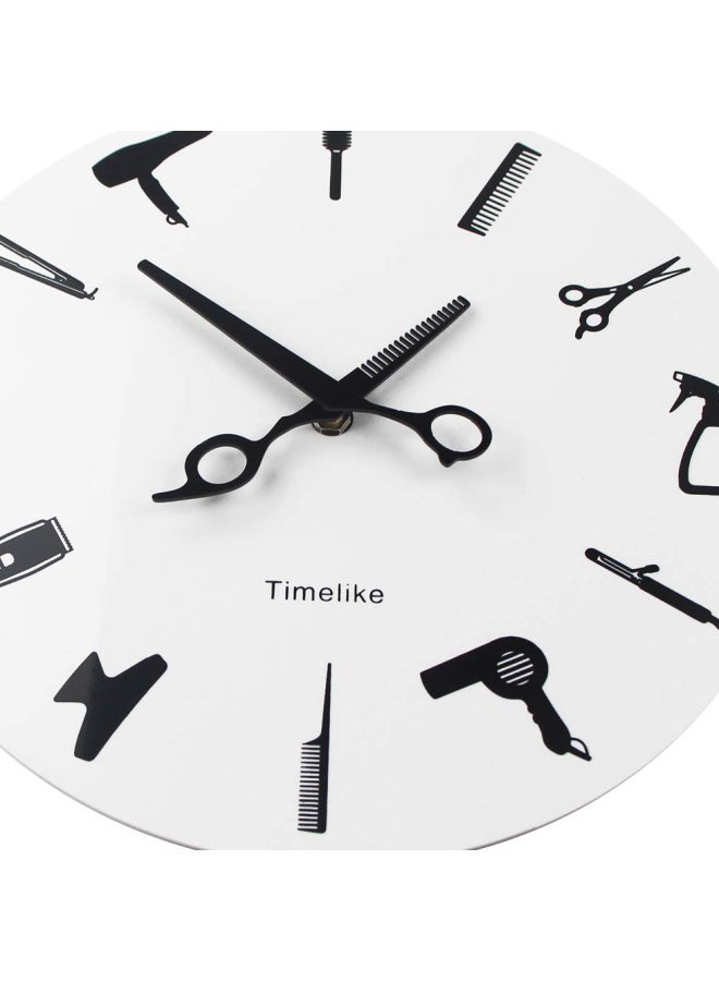 Timelike Barber Equiment Tools Wall Clock Modern Design Barber Shop Business Sign Wall Watch Beauty Hair Salon Clock Hairdresser Gift - Image 3