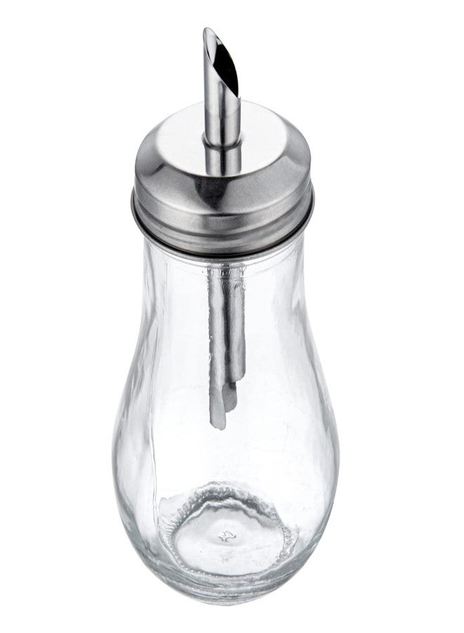 Restaurantware RW Base 6 Ounce Glass Dispenser With Lid 1 Clear Finish Sugar Pourer Dispenser - FDA-Approved Dishwashable Clear Glass Sauce Pourer Refillable Pouring Spout - Image 2