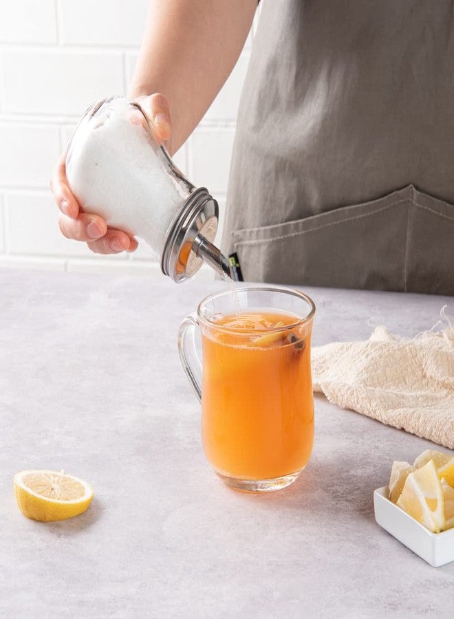 Restaurantware RW Base 6 Ounce Glass Dispenser With Lid 1 Clear Finish Sugar Pourer Dispenser - FDA-Approved Dishwashable Clear Glass Sauce Pourer Refillable Pouring Spout - Image 5