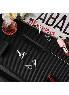 Patelai 18 Pieces Hair Parting Stitch Braid Tools For Finger Hair Parting Rings With Rat Tail Comb Retro Pinky Nail Finger Halloween Cosplay For Hair Braiding Selecting Curling Styling Extension (Silver)  - Image 4