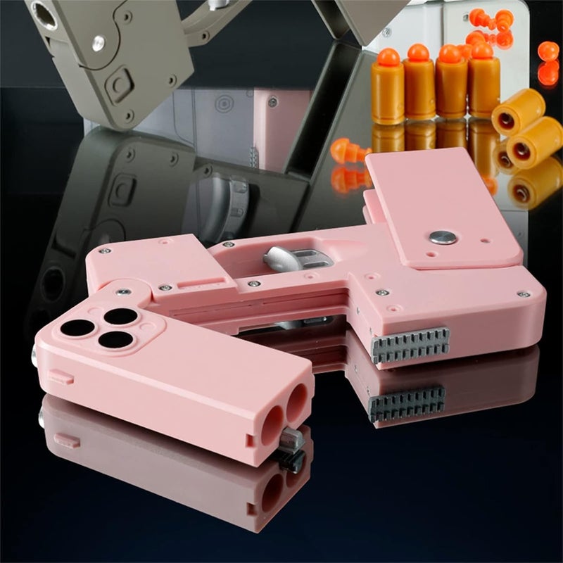comfrt Cellphone Transforming Shooting Toy, 2-Consecutive Firing Funny Deformation Shooting Transforming Folding Toys One Key Shell Throwing Design 40 Inch Long Range Shooting - Image 3