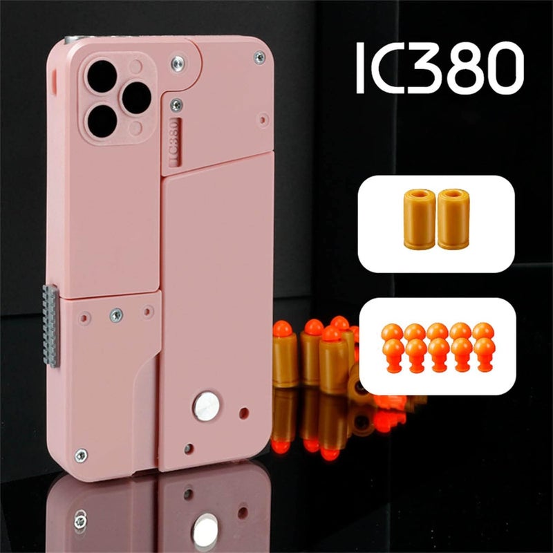 comfrt Cellphone Transforming Shooting Toy, 2-Consecutive Firing Funny Deformation Shooting Transforming Folding Toys One Key Shell Throwing Design 40 Inch Long Range Shooting - Image 5
