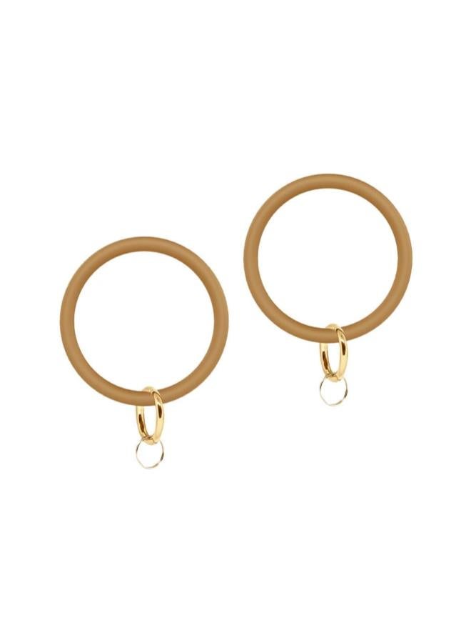 klarako 2pcs Silicone Key Ring Wrist Keychain Circle Bracelets Wristlet Key Ring Black - Image 3