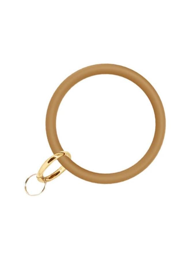 klarako 2pcs Silicone Key Ring Wrist Keychain Circle Bracelets Wristlet Key Ring Black - Image 4