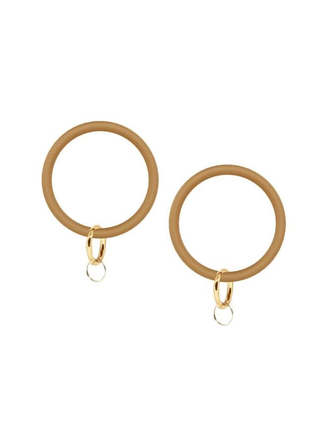 klarako 2pcs Silicone Key Ring Wrist Keychain Circle Bracelets Wristlet Key Ring Black - Image 2