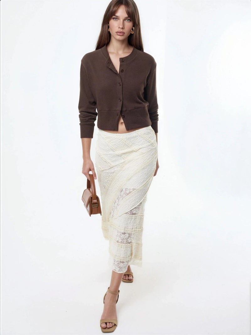 BUSEM Casual Crew Neck Buttoned Crop Jacket - Image 5