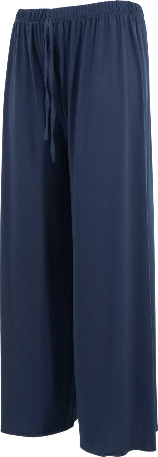 اوبلاند Women's Elastic Waist Plus Size Comfortable Full Pattern Lycra Round Viscose Combed Fabric Trousers