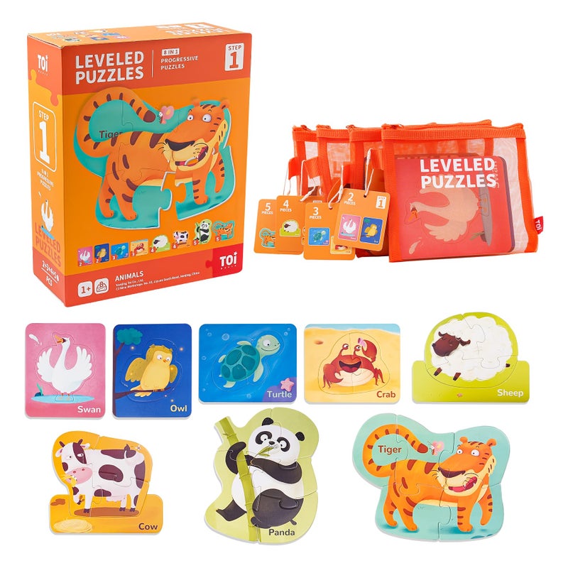 TOI Leveled Puzzles for Kids Aged 2 and Up Toddler Puzzle Preschool Learning Jigsaw Puzzles Large Pieces Educational Game for Boys Girls Classic Education Step 1 - Image 3