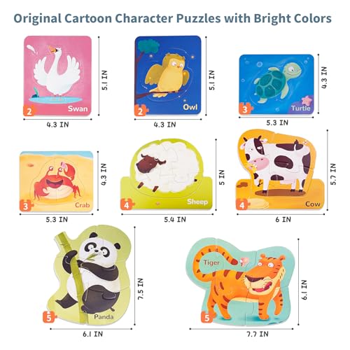 TOI Leveled Puzzles for Kids Aged 2 and Up Toddler Puzzle Preschool Learning Jigsaw Puzzles Large Pieces Educational Game for Boys Girls Classic Education Step 1 - Image 5