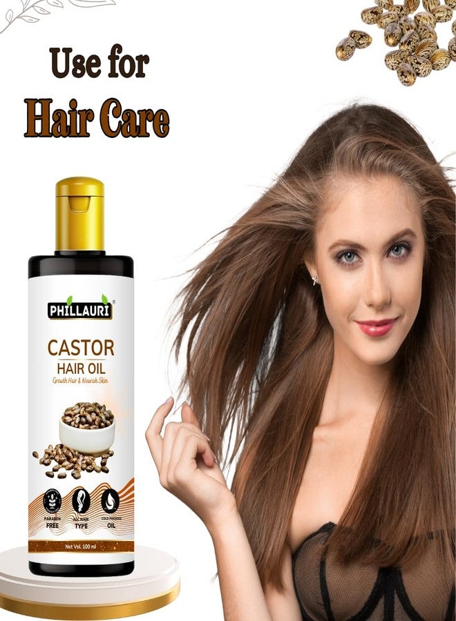 Phillauri Castor Oil for Hair Growth, Skin Care, Moisturising Dry Skin, Nails, Eyelash - For Men & Women - 100ml (Pack of 3) - Image 4