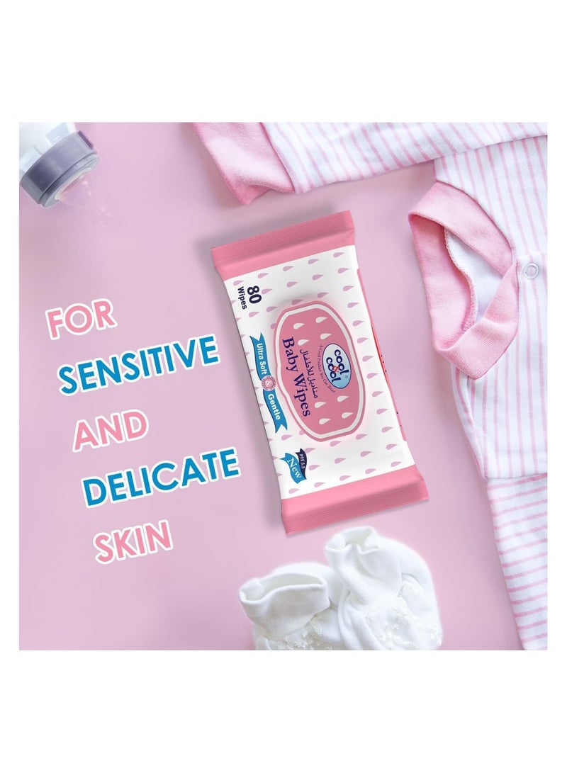 Cool & Cool Cool & Cool Baby Wipes 80s Twin Pack  Paraben FreeVitamin E Aloe Vera Ultra Soft and Gentle for Sensitive and Delicate Skin - Image 4