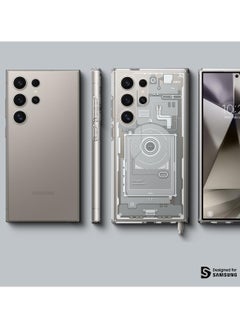 ماركة غير محددة متوافق مع سامسونج جالكسي اس 23 ألترا (Samsung Galaxy S23 Ultra) حافظة هجينة فائقة التصميم (صفر واحد ابيض)  - Image 3