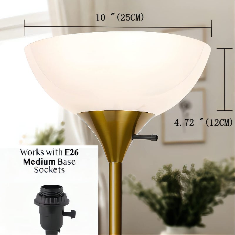 KK magsun Floor Lamp Shade 2 Pack Torchiere Lamp Shades Replacement, 10 inch Diameter, 1.65 inch Fitter, Plastic Bowl White Lamp Shades for Floor Lamps Upright - Image 2
