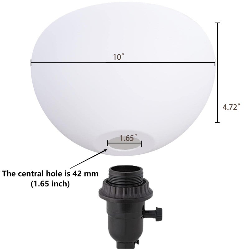 KK magsun Floor Lamp Shade 2 Pack Torchiere Lamp Shades Replacement, 10 inch Diameter, 1.65 inch Fitter, Plastic Bowl White Lamp Shades for Floor Lamps Upright - Image 3
