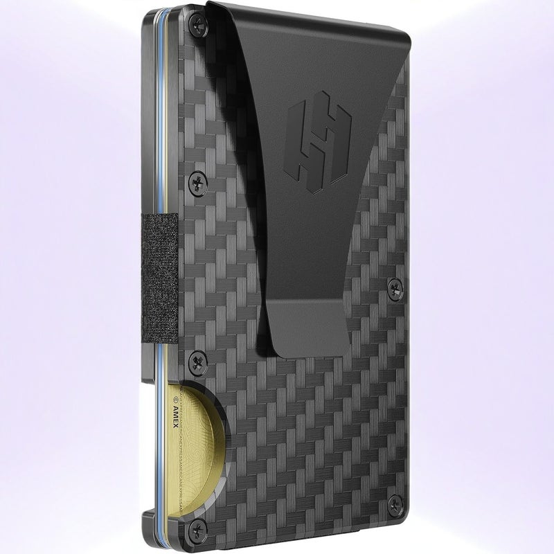 Carbon Fiber Metal RFID Blocking Card Holder, Slim Portable Multi-Card Wallet - Image 1