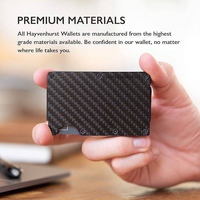 Carbon Fiber Metal RFID Blocking Card Holder, Slim Portable Multi-Card Wallet - Image 3